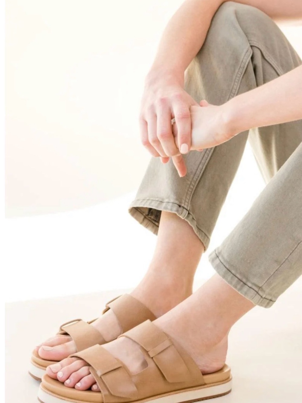 Nisolo Tan Double-Strap Slide Sandals